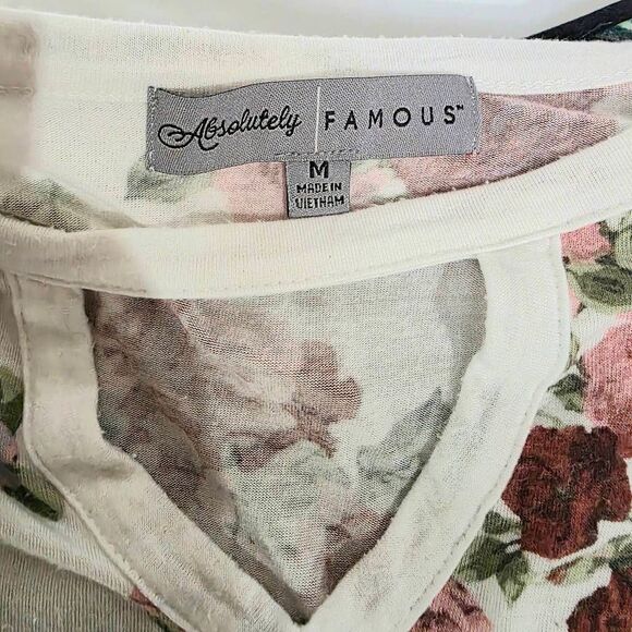 Absolutely Famous Floral Raglan Knit Top M - Picture 4 of 6
